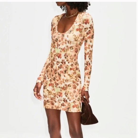 NEW Nanushka Cathleen Watercolor Mini Dress Size S 🌼 - Picture 4 of 11